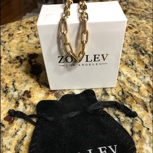 Zoe Lev. 14k gold paper clip bracelet